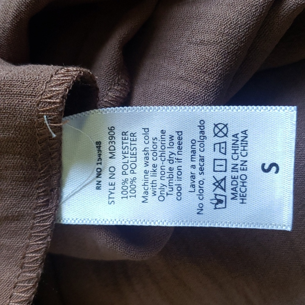 Ct226 Spins Button Front Brown Tunic With Sash An… - image 6